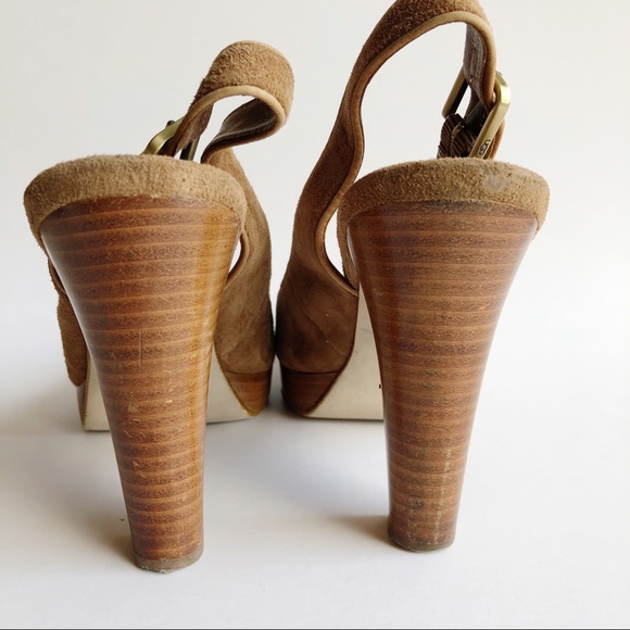 Ugg Johana Chestnut Suede Platform Pump Tan 9.5 - Picture 4 of 8